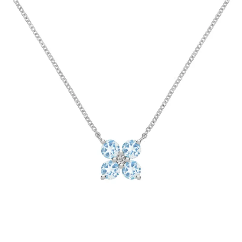 Personalized Greenwich 4 Birthstone & Diamond Necklace in 14k Gold sold by Haverhill