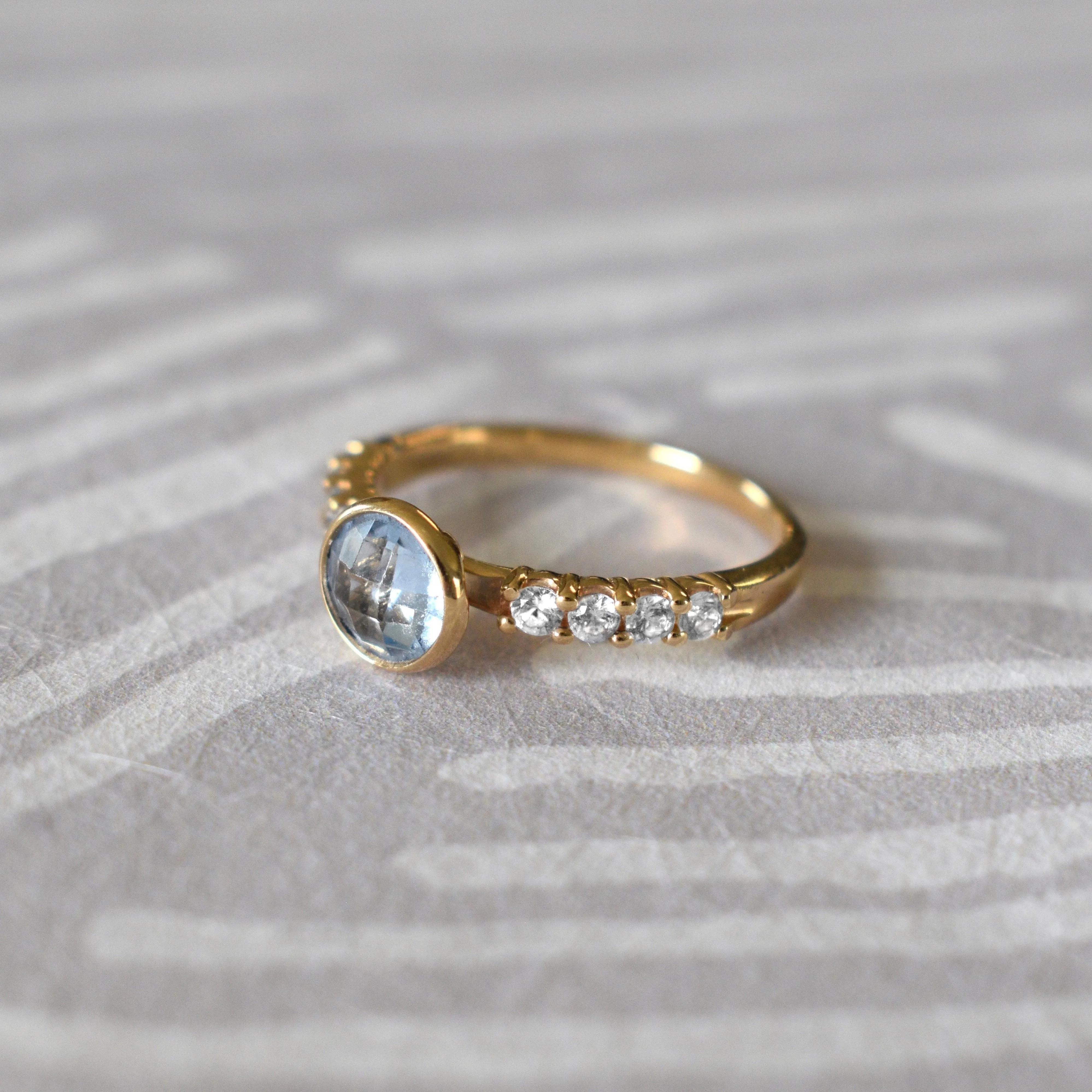 Rosecliff Grand Aquamarine Ring in 14k Gold (March) sold by Haverhill product image thumbnail 3