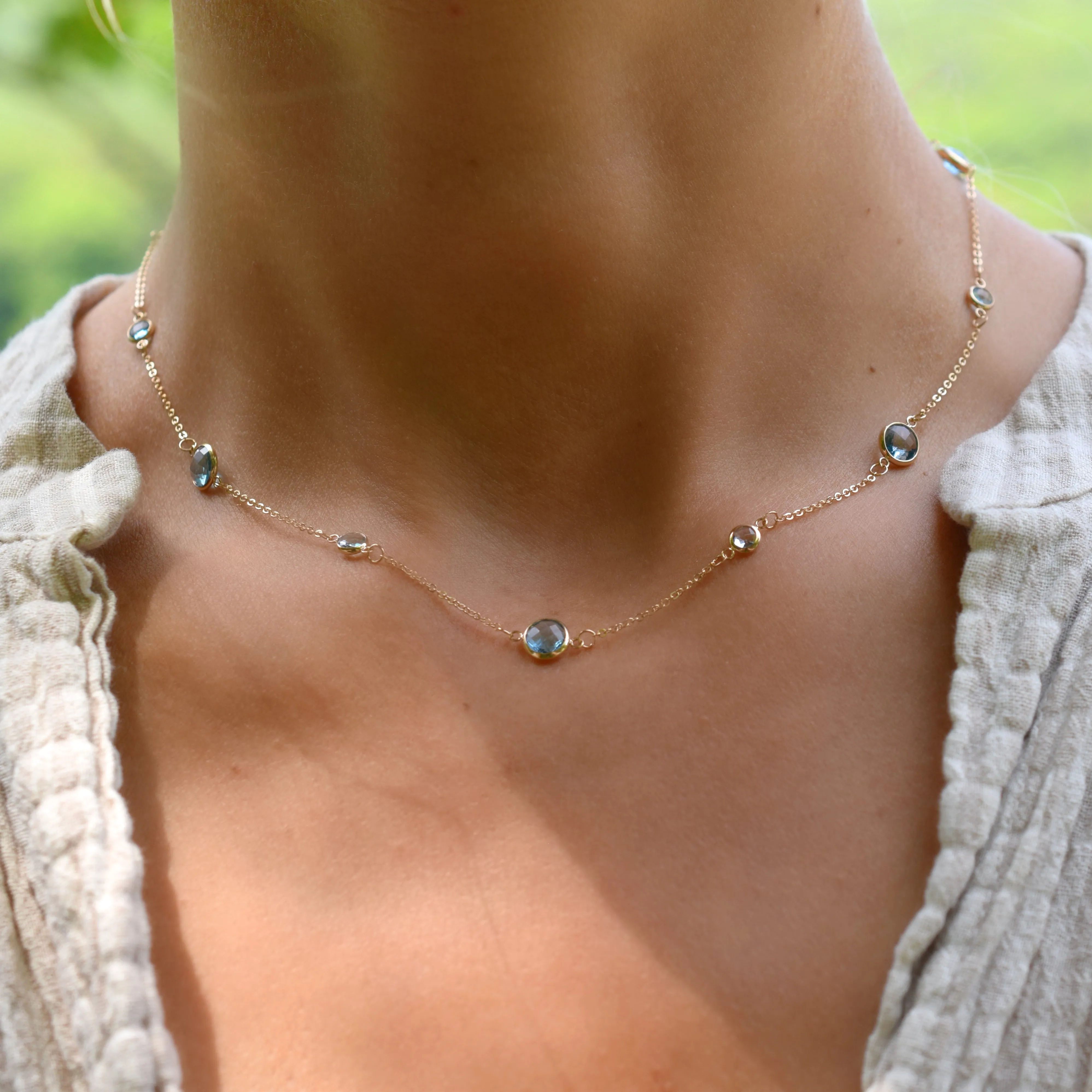 Personalized Bayberry Grand & Classic 11 Stone Necklace in 14k Gold sold by Haverhill product image thumbnail 3