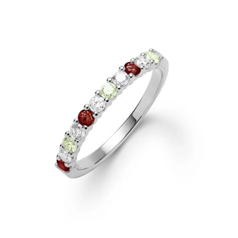 Personalized Rosecliff Birthstone Stackable Ring in 14k Gold sold by Haverhill