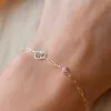 Personalized Scorpio & Birthstone Bracelet on Adelaide Mini in 14k Gold sold by Haverhill