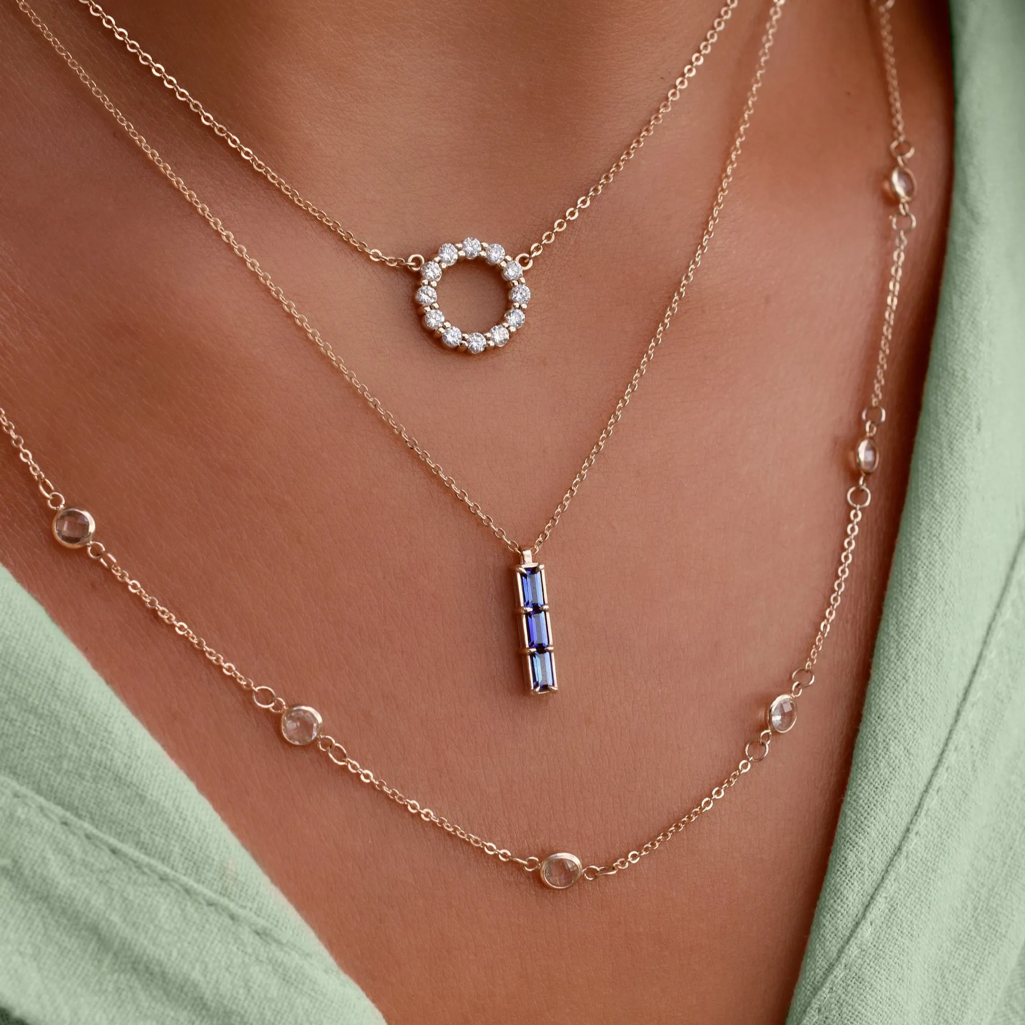 Personalized Providence 3 Birthstone Pendant in 14k Gold sold by Haverhill product image thumbnail 2