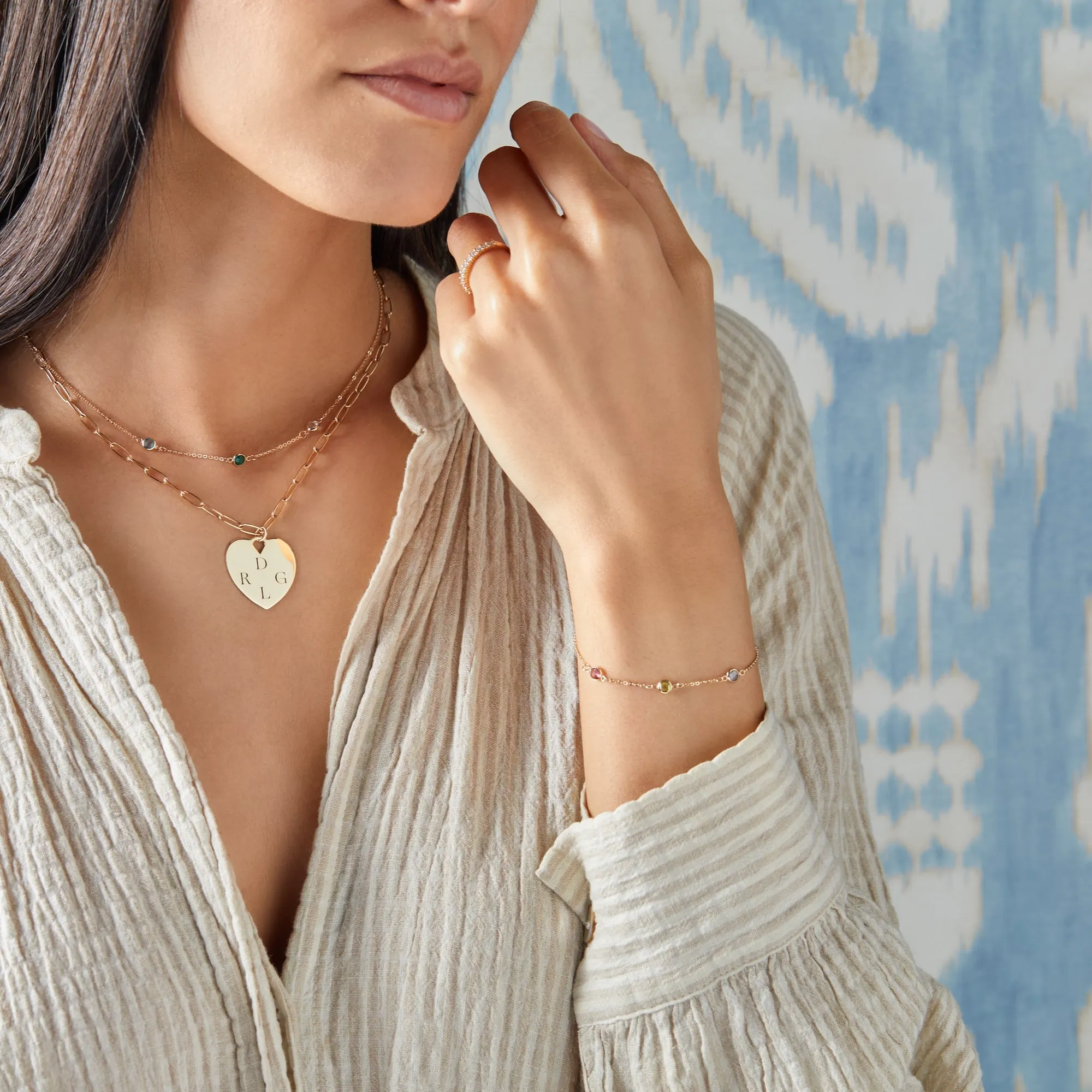 Personalized Classic 3 Birthstone Bracelet in 14k Gold sold by Haverhill product image thumbnail 2