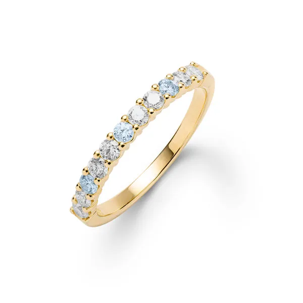 Personalized Rosecliff Birthstone Stackable Ring in 14k Gold sold by Haverhill