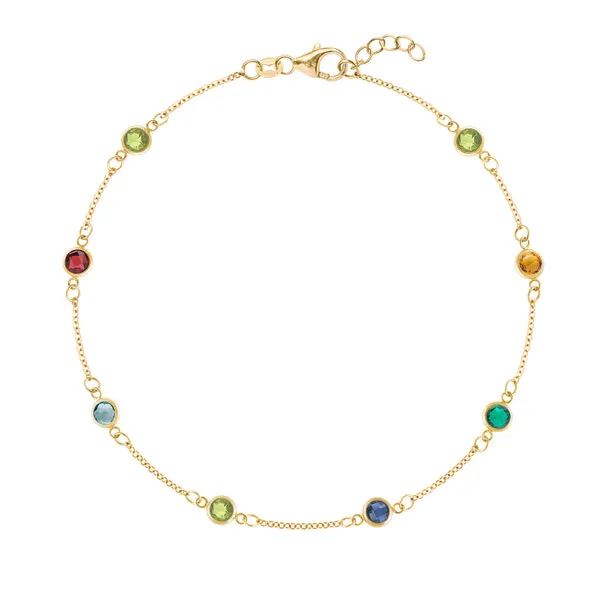 Personalized Classic 8 Birthstone Bracelet in 14k Gold sold by Haverhill