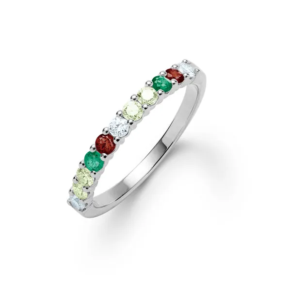 Personalized Rosecliff Birthstone Stackable Ring in 14k Gold sold by Haverhill