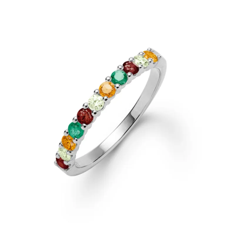 Personalized Rosecliff Birthstone Stackable Ring in 14k Gold sold by Haverhill