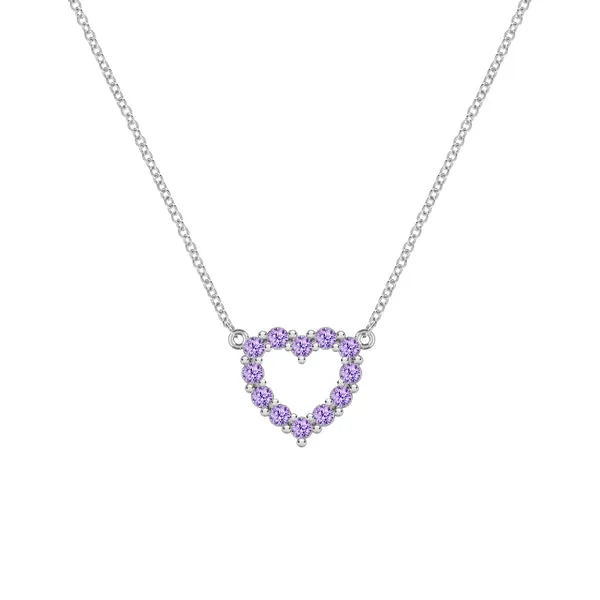 Personalized Rosecliff Small Heart Birthstone Necklace in 14k Gold sold by Haverhill