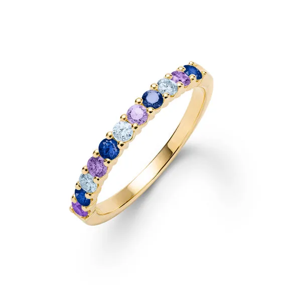 Personalized Rosecliff Birthstone Stackable Ring in 14k Gold sold by Haverhill