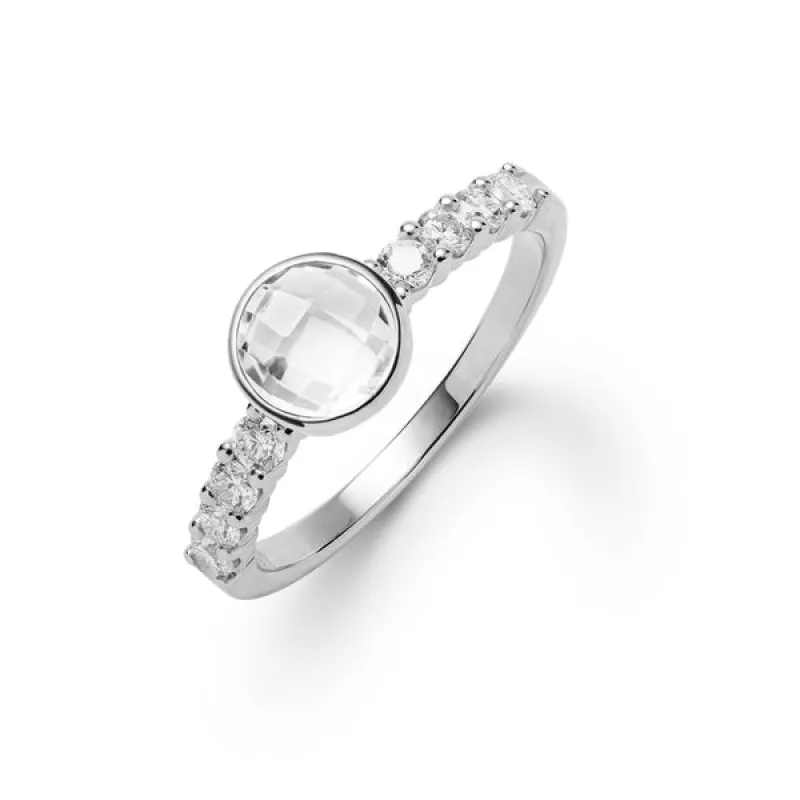 Rosecliff Grand White Topaz Ring in 14k Gold (April) sold by Haverhill
