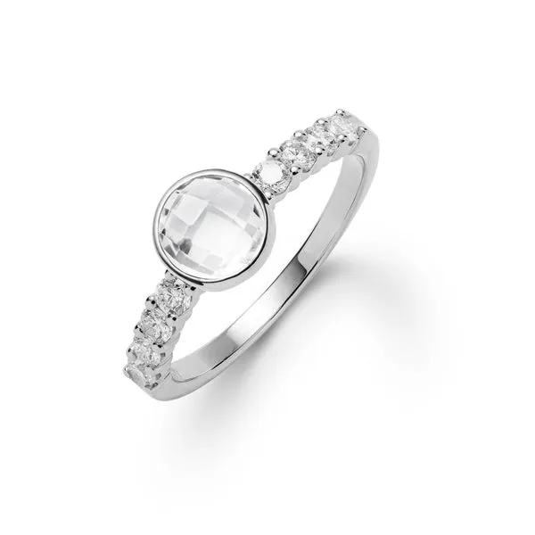 Rosecliff Grand White Topaz Ring in 14k Gold (April) sold by Haverhill
