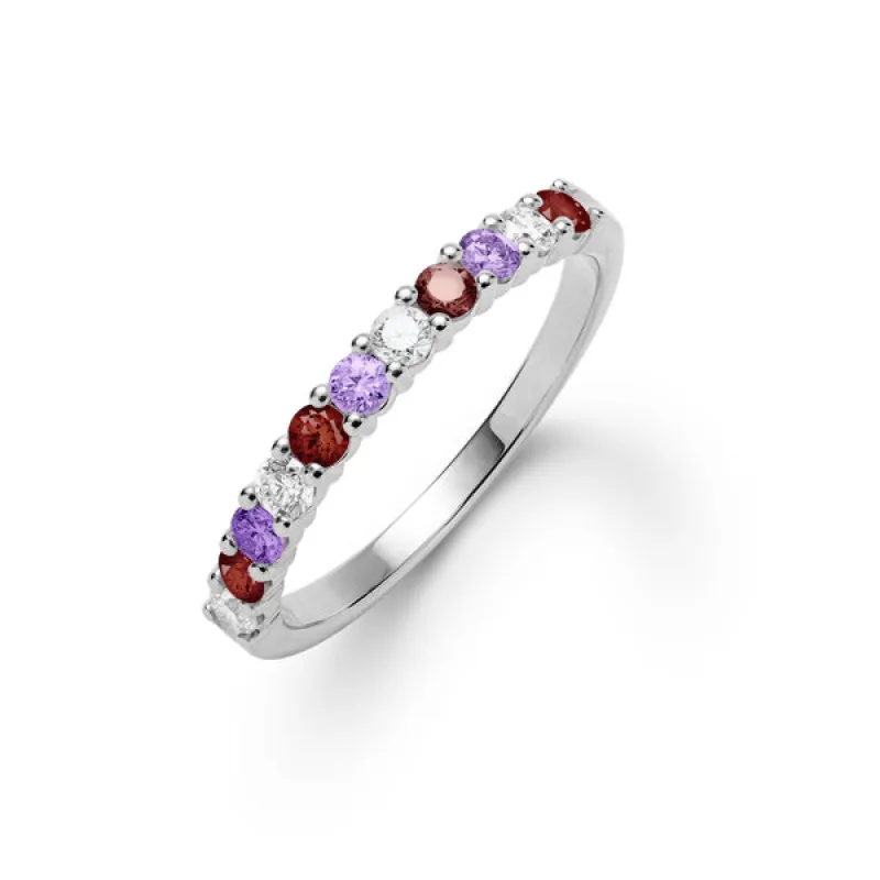Personalized Rosecliff Birthstone Stackable Ring in 14k Gold sold by Haverhill