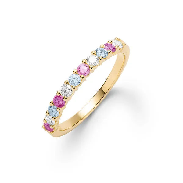 Personalized Rosecliff Birthstone Stackable Ring in 14k Gold sold by Haverhill