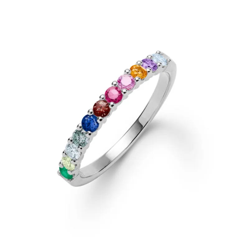 Personalized Rosecliff Birthstone Stackable Ring in 14k Gold sold by Haverhill