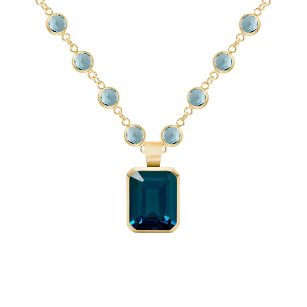 Warren Atlantic Blue Topaz Pendant in 14k Gold (December) sold by Haverhill
