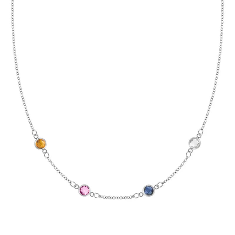 Personalized Classic 4 Birthstone Necklace in 14k Gold sold by Haverhill