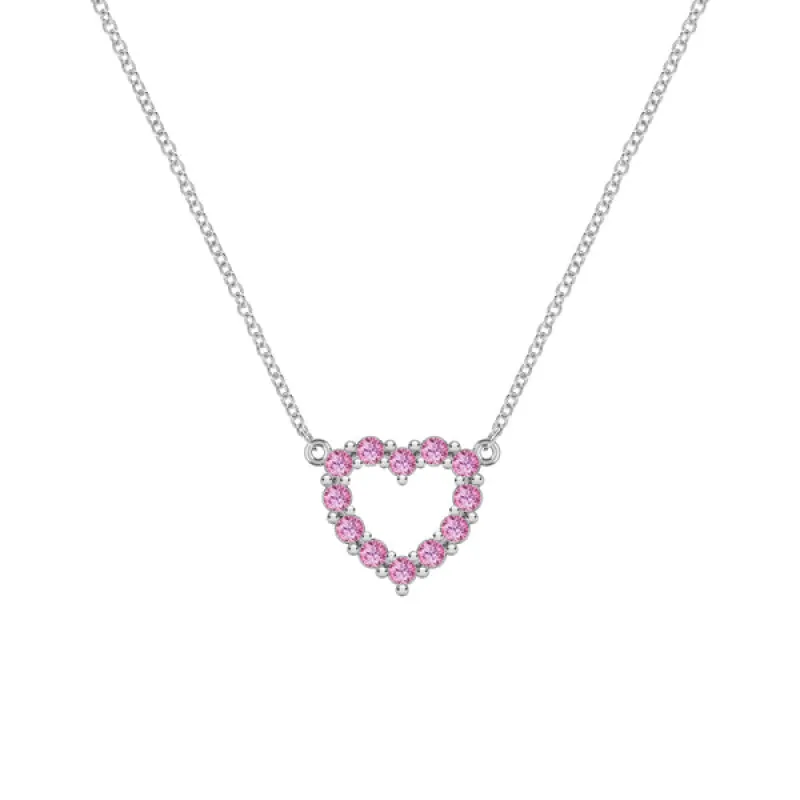 Personalized Rosecliff Small Heart Birthstone Necklace in 14k Gold sold by Haverhill