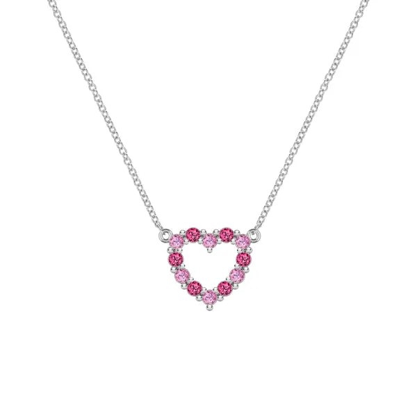 Personalized Rosecliff Small Heart Birthstone Necklace in 14k Gold sold by Haverhill
