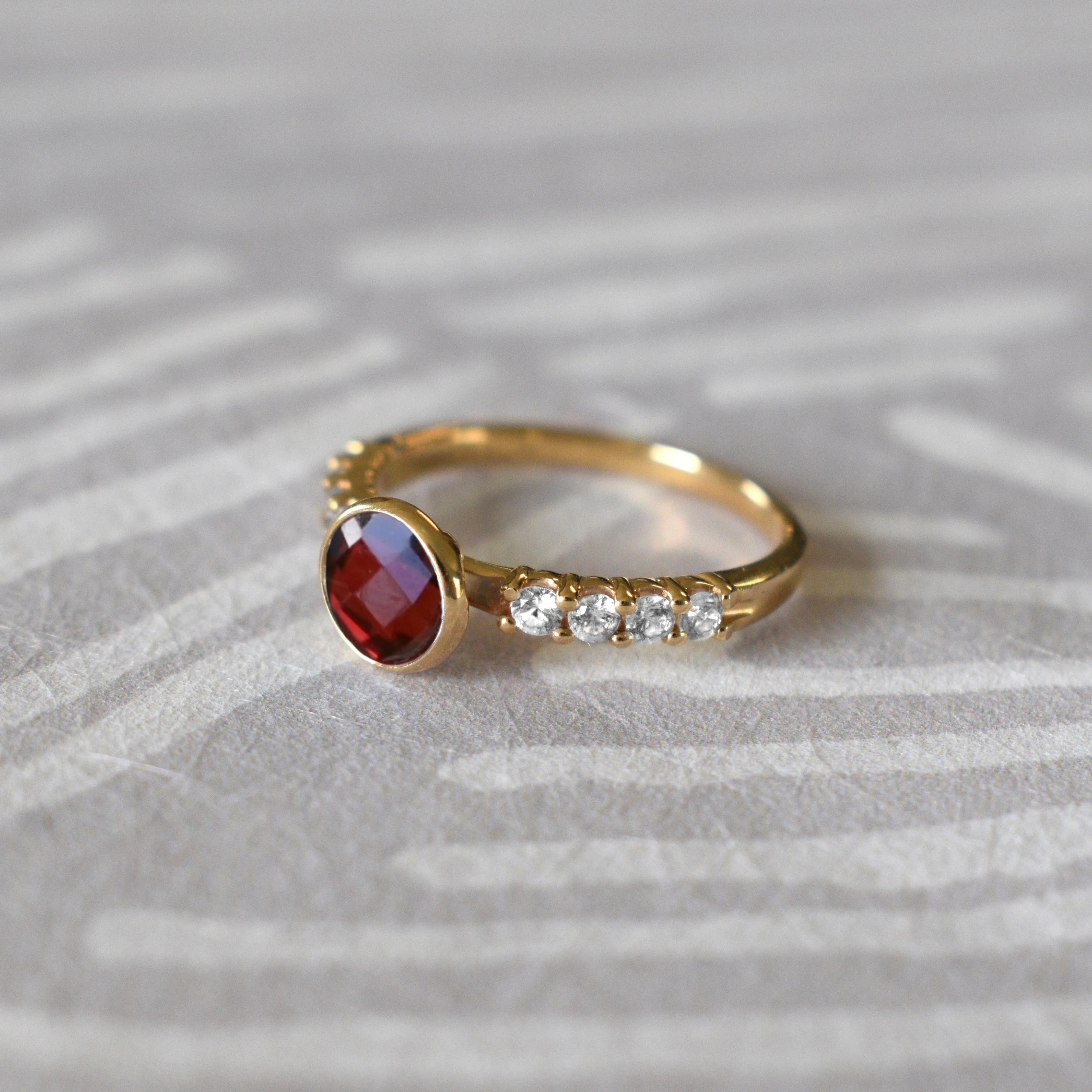 Rosecliff Grand Garnet Ring in 14k Gold (January) sold by Haverhill product image thumbnail 3