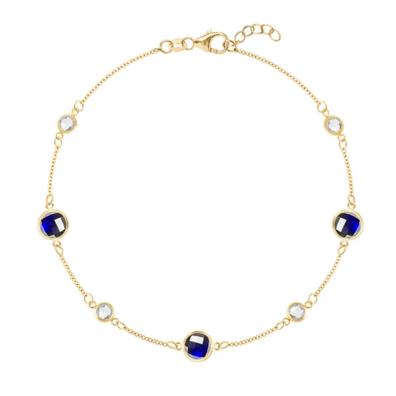 Personalized Bayberry Grand & Classic 7 Stone Bracelet in 14k Gold sold by Haverhill