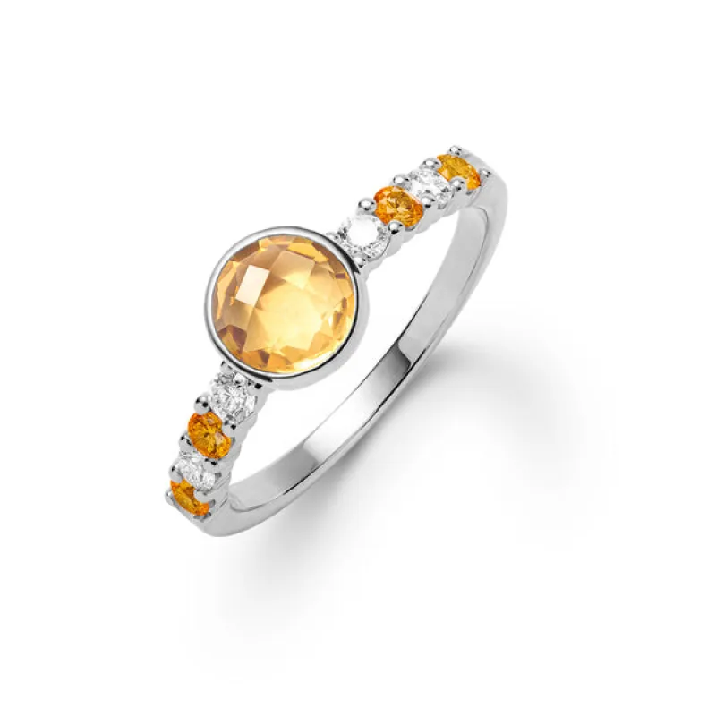 Rosecliff Grand Citrine Ring in 14k Gold (November) sold by Haverhill