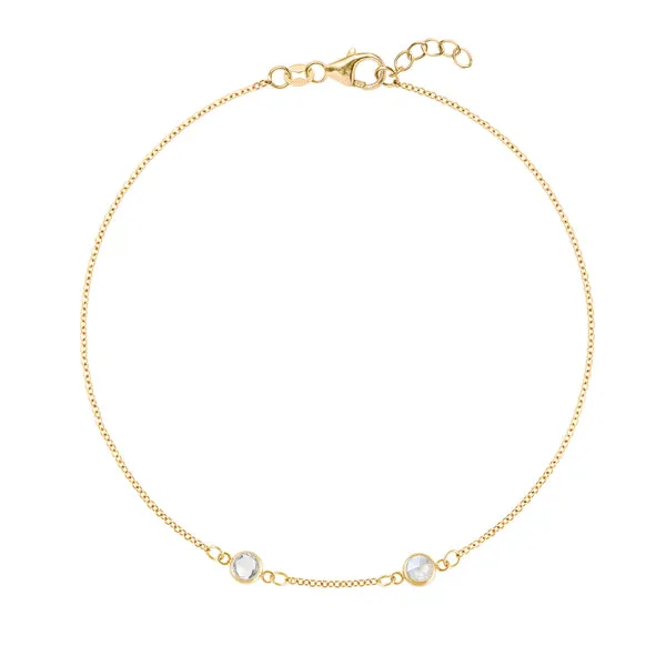 Personalized Classic 2 Birthstone Bracelet in 14k Gold sold by Haverhill