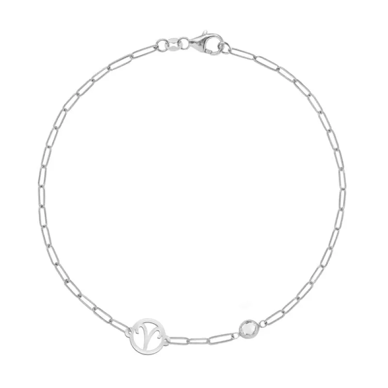 Personalized Zodiac & Birthstone Adelaide Mini Bracelet in 14k Gold sold by Haverhill