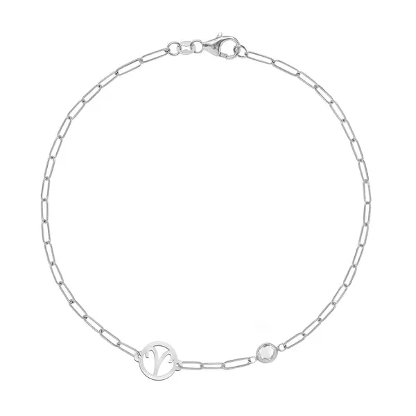 Personalized Zodiac & Birthstone Adelaide Mini Bracelet in 14k Gold sold by Haverhill