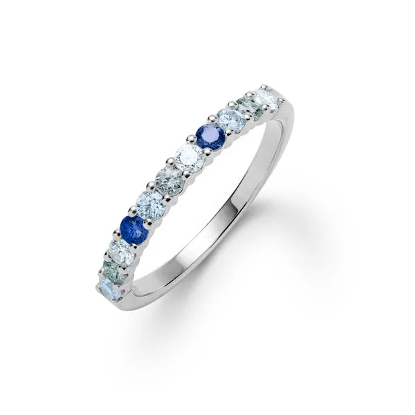 Personalized Rosecliff Birthstone Stackable Ring in 14k Gold sold by Haverhill