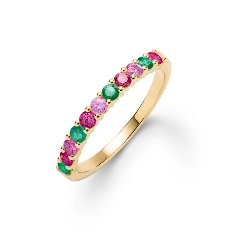 Personalized Rosecliff Birthstone Stackable Ring in 14k Gold sold by Haverhill