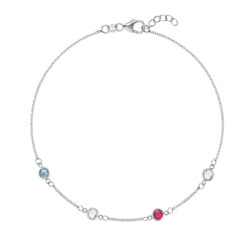 Personalized Classic 4 Birthstone Bracelet in 14k Gold sold by Haverhill