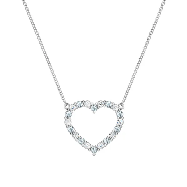 Personalized Rosecliff Heart Birthstone Necklace in 14k Gold sold by Haverhill