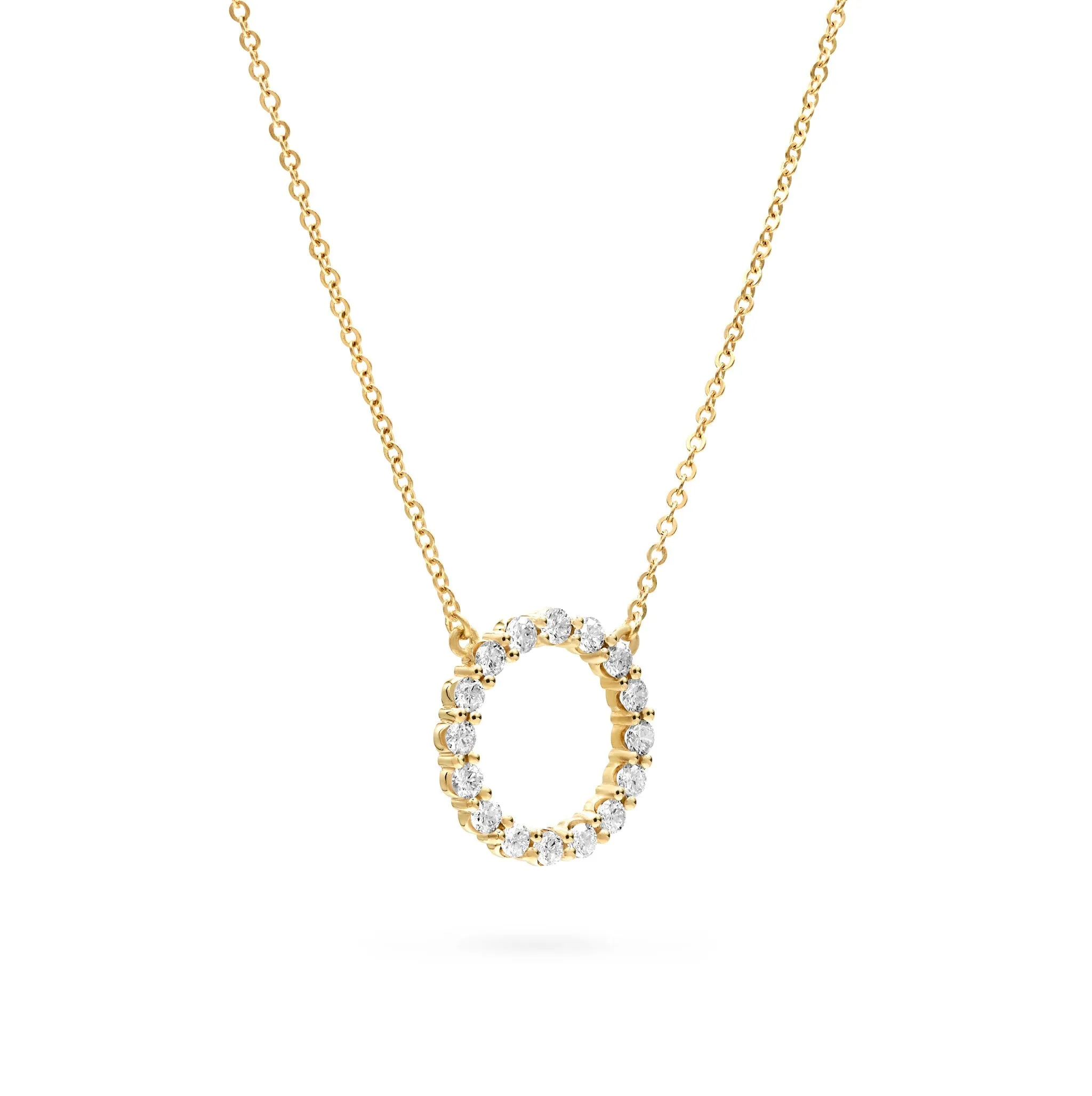 Personalized Rosecliff Circle Birthstone Necklace in 14k Gold sold by Haverhill product image thumbnail 4