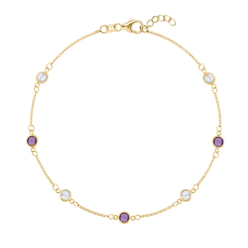 Personalized Classic 7 Birthstone Bracelet in 14k Gold sold by Haverhill