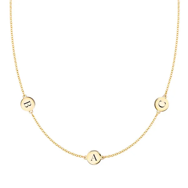 Personalized 3 Letter Necklace in 14k Gold (Double Spacing) sold by Haverhill