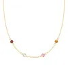 Personalized Classic 4 Birthstone Necklace in 14k Gold sold by Haverhill