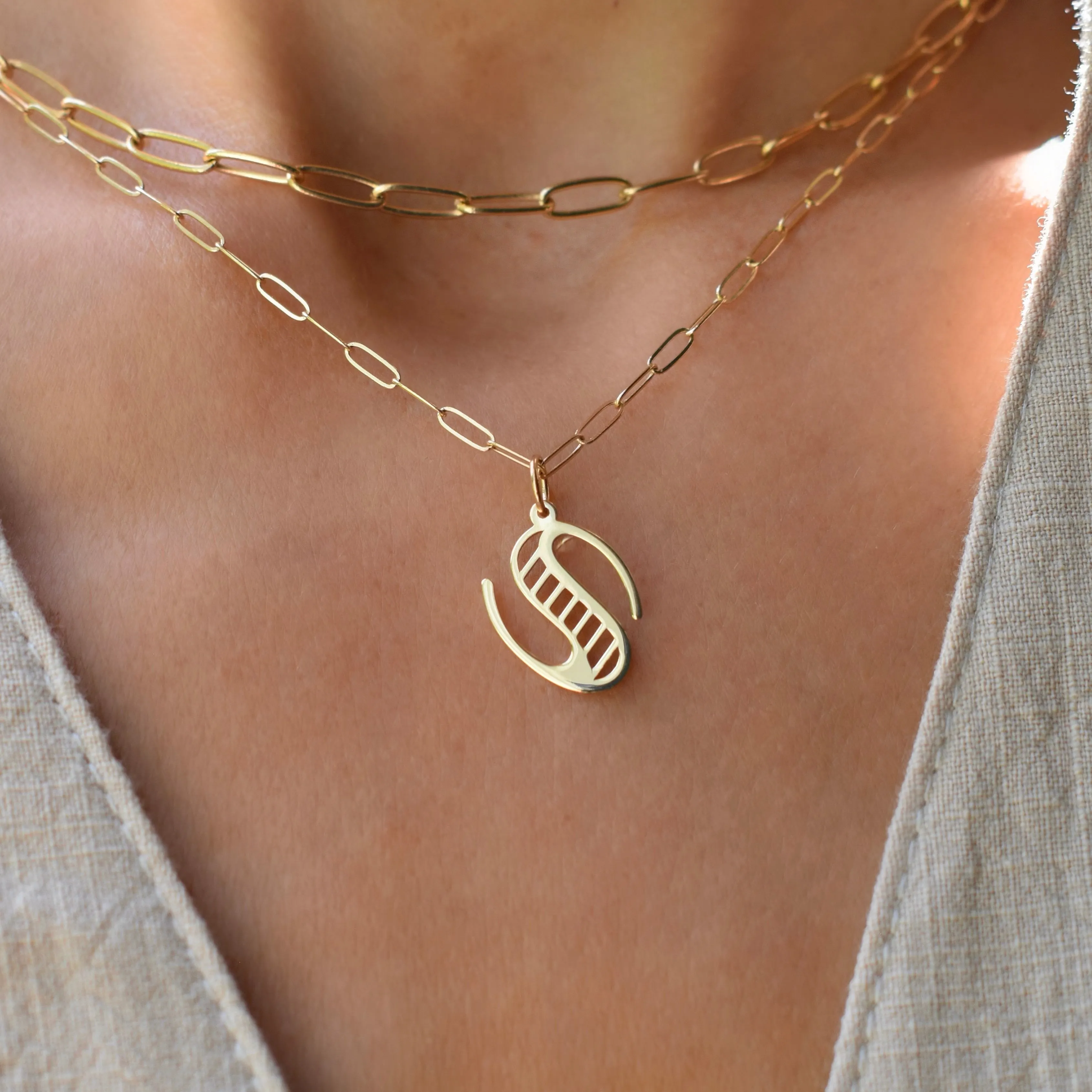 Essex Letter S Pendant in 14k Gold sold by Haverhill product image thumbnail 3