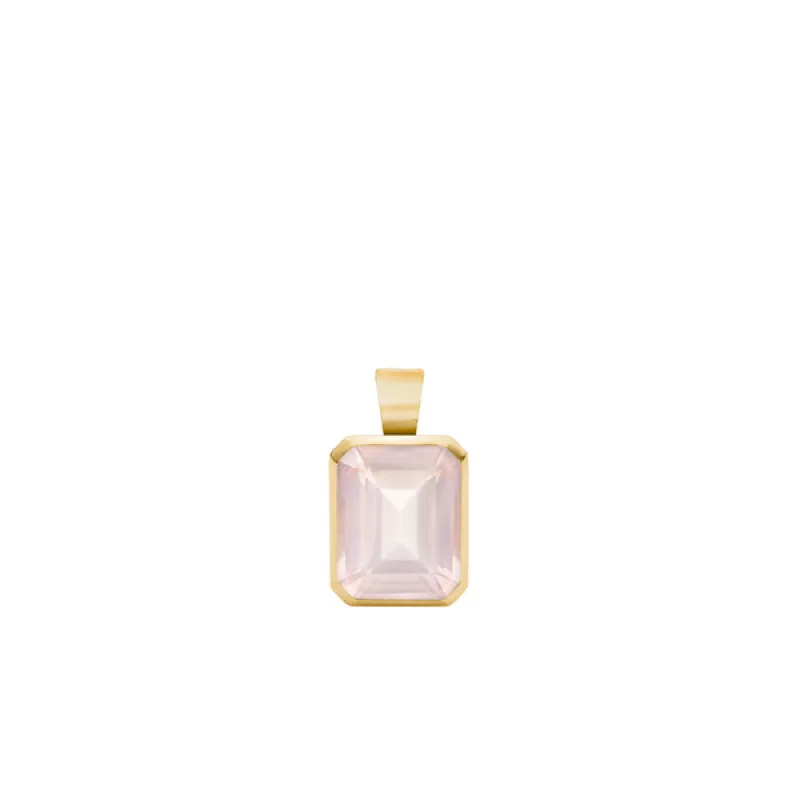 Warren Rose Quartz Pendant in 14k Gold (October) sold by Haverhill
