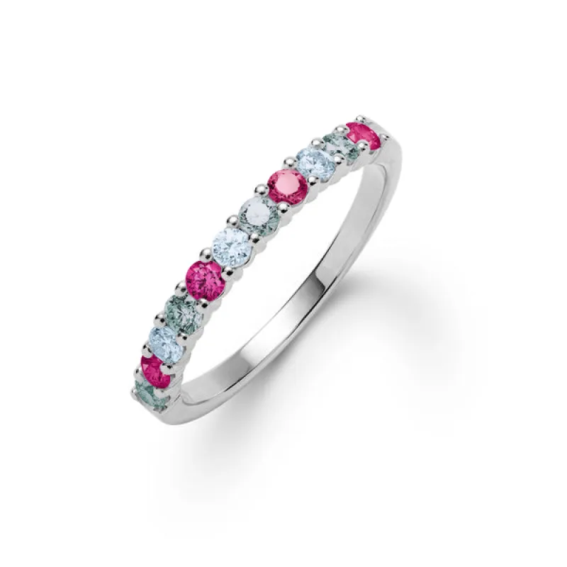 Personalized Rosecliff Birthstone Stackable Ring in 14k Gold sold by Haverhill
