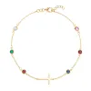 Personalized Bayberry Birthstone Cross Bracelet in 14k Gold sold by Haverhill