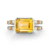 Personalized Warren Horizontal Birthstone Ring with Accent Stones in 14k Gold sold by Haverhill