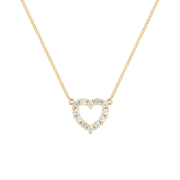 Personalized Rosecliff Small Heart Birthstone Necklace in 14k Gold sold by Haverhill