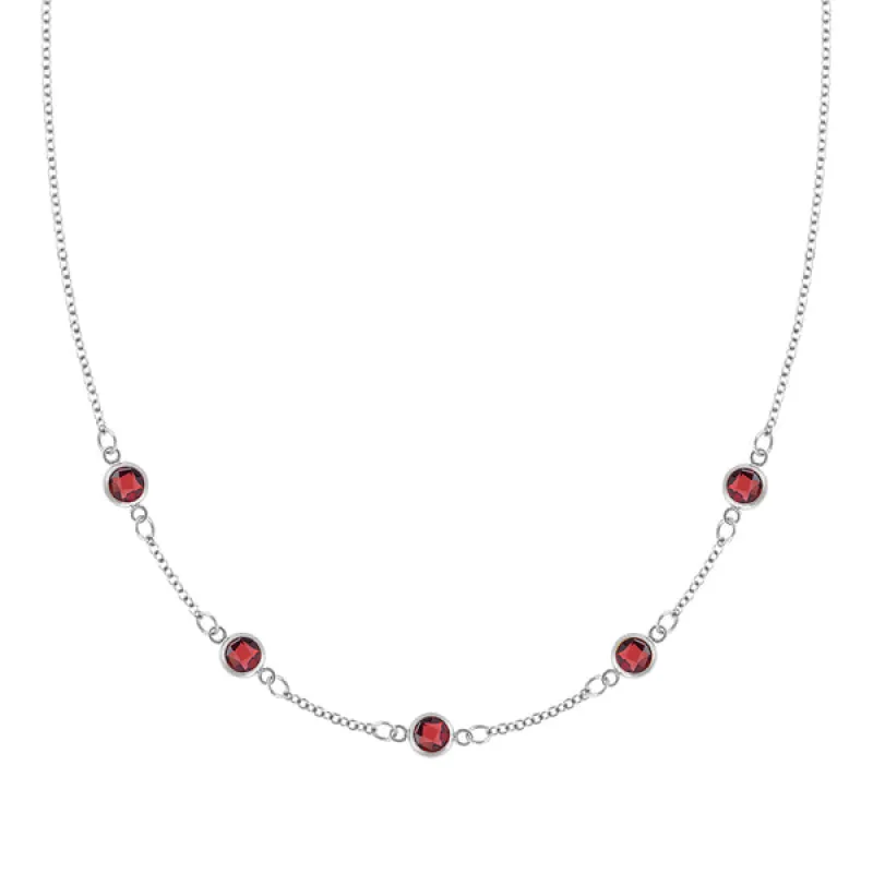 Personalized Classic 5 Birthstone Necklace in 14k Gold sold by Haverhill