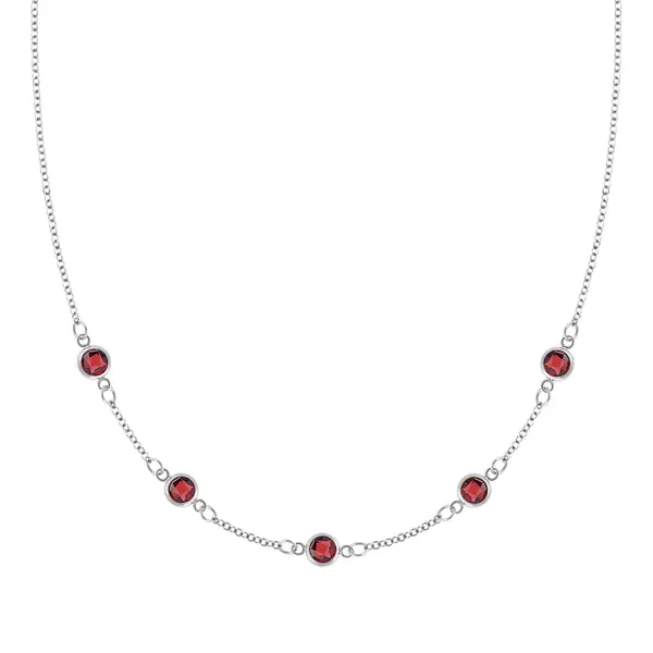 Personalized Classic 5 Birthstone Necklace in 14k Gold sold by Haverhill