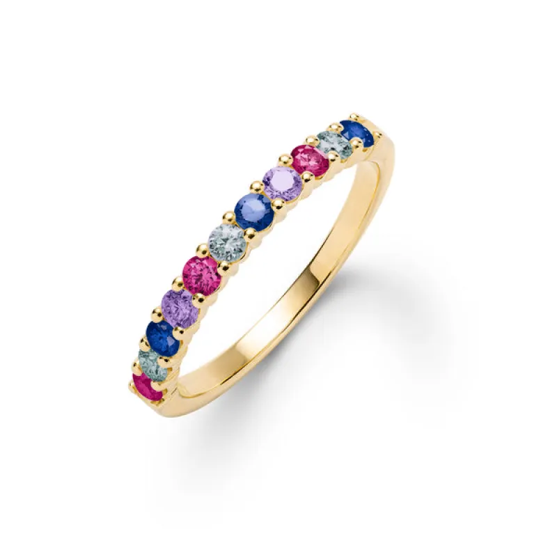 Personalized Rosecliff Birthstone Stackable Ring in 14k Gold sold by Haverhill