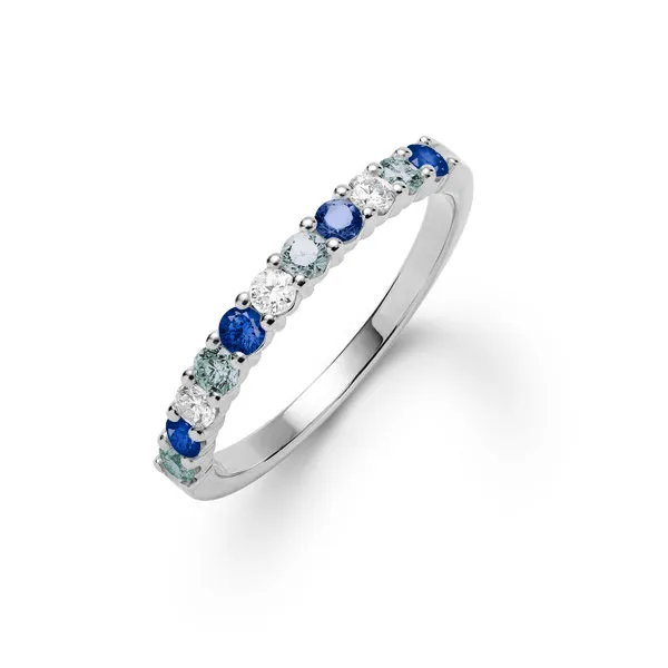 Personalized Rosecliff Birthstone Stackable Ring in 14k Gold sold by Haverhill