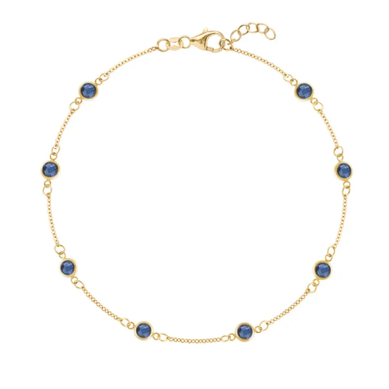Personalized Classic 8 Birthstone Bracelet in 14k Gold sold by Haverhill