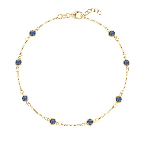 Personalized Classic 8 Birthstone Bracelet in 14k Gold sold by Haverhill