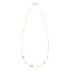 Personalized Classic 3 Letter & 3 Birthstone Necklace in 14k Gold (Single Spacing) sold by Haverhill