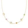 Personalized Classic 3 Letter & 3 Birthstone Necklace in 14k Gold (Single Spacing) sold by Haverhill